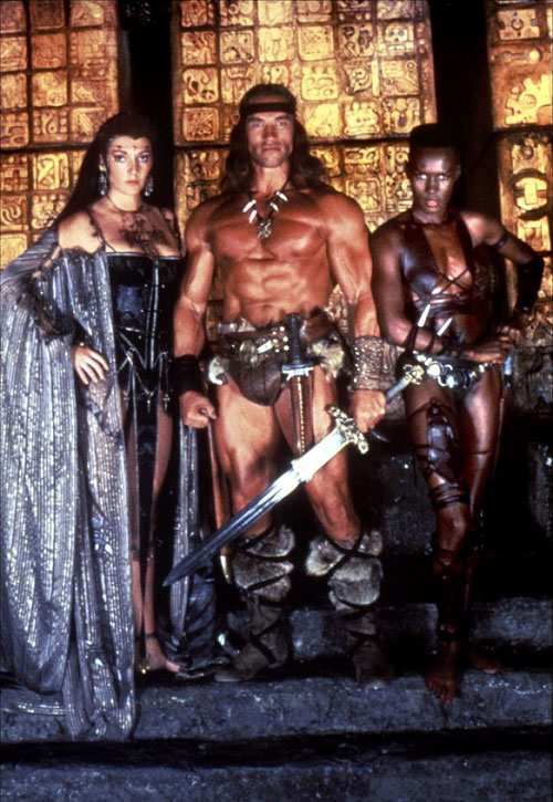 Conan hävittäjä - Promokuvat - Sarah Douglas, Arnold Schwarzenegger, Grace Jones