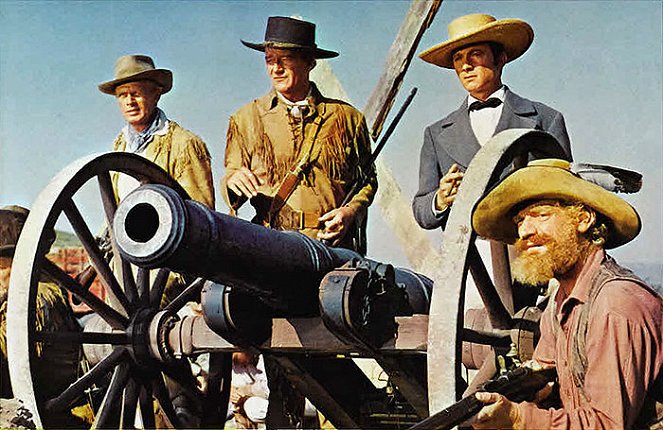 Alamo - Filmfotók - Richard Widmark, John Wayne, Laurence Harvey, John Dierkes