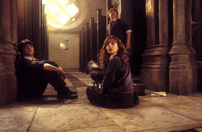 Harry Potter und die Kammer des Schreckens - Filmfotos - Daniel Radcliffe, Emma Watson, Rupert Grint