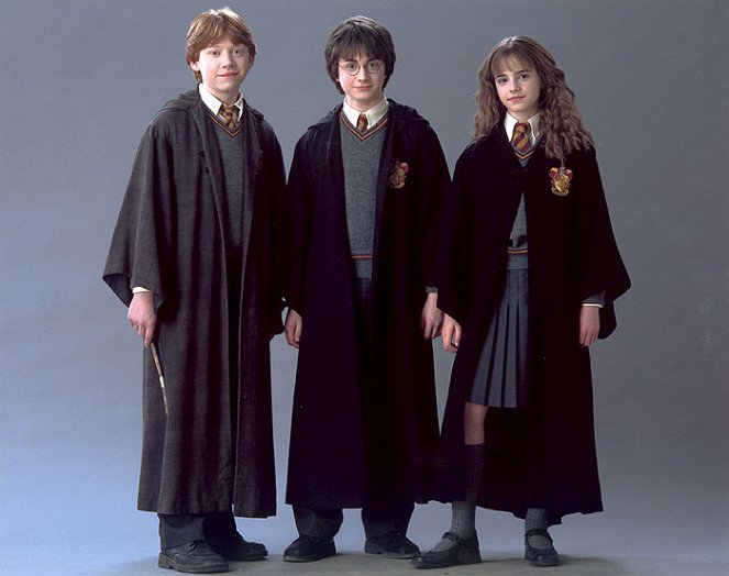 Harry Potter y la Cámara Secreta - Promoción - Rupert Grint, Daniel Radcliffe, Emma Watson