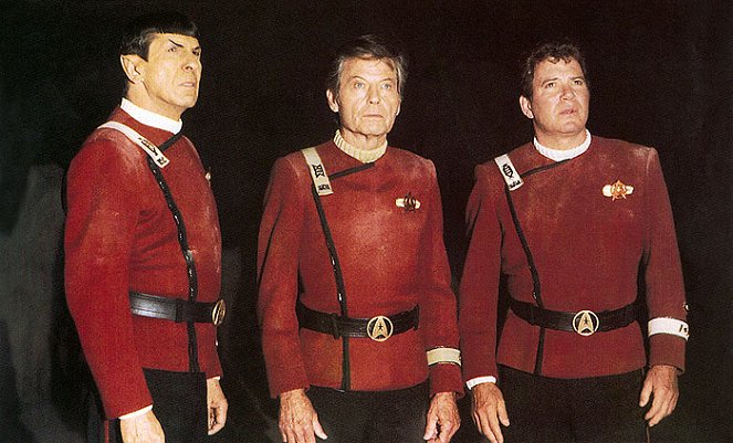 Star Trek V - Am Rande des Universums - Filmfotos - Leonard Nimoy, DeForest Kelley, William Shatner