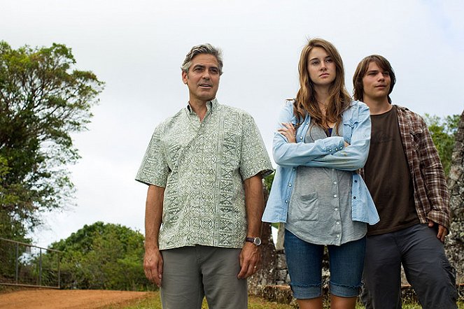 Os Descendentes - Do filme - George Clooney, Shailene Woodley, Nick Krause