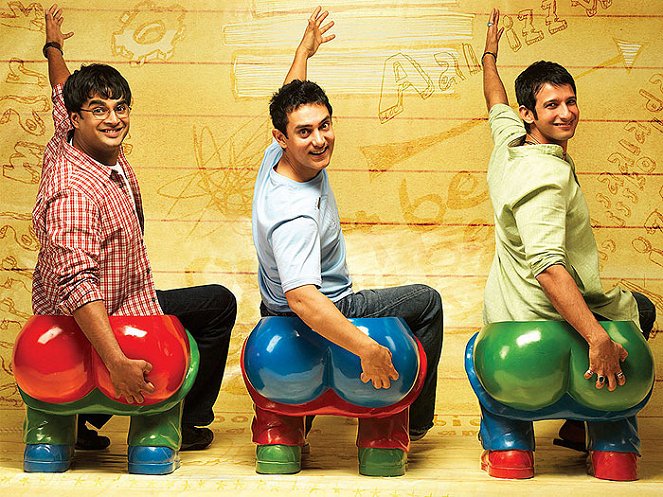 3 Idiots - Promokuvat - Madhavan, Aamir Khan, Sharman Joshi
