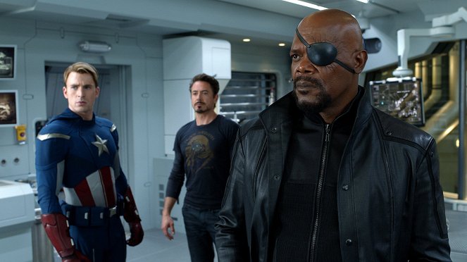 Marvel's The Avengers - Filmfotos - Chris Evans, Robert Downey Jr., Samuel L. Jackson