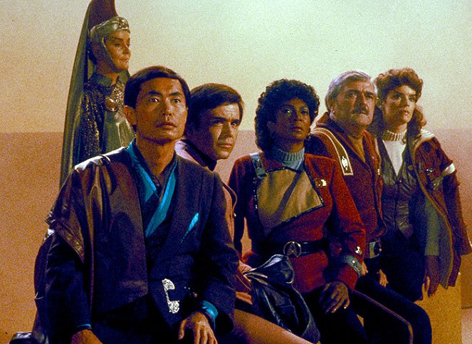 Star Trek III: Auf der Suche nach Mr. Spock - Filmfotos - George Takei, Walter Koenig, Nichelle Nichols, James Doohan, Robin Curtis