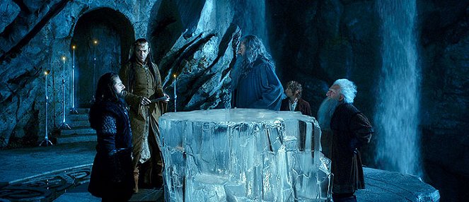 Der Hobbit: Eine unerwartete Reise - Filmfotos - Hugo Weaving, Ian McKellen