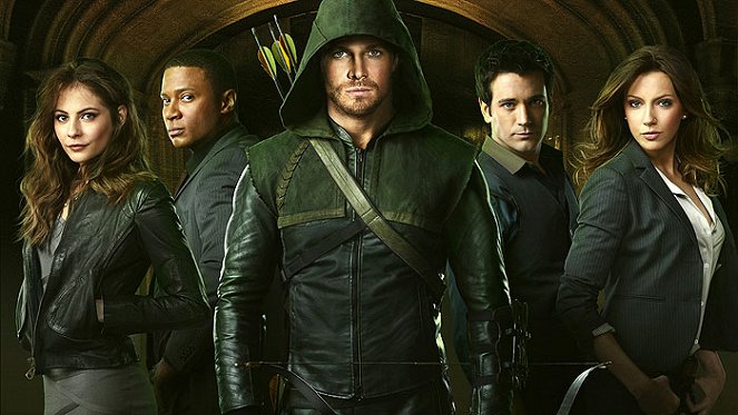 Arrow - Promoción - Willa Holland, David Ramsey, Stephen Amell, Colin Donnell, Katie Cassidy