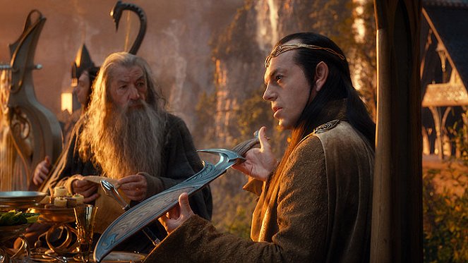 Der Hobbit: Eine unerwartete Reise - Filmfotos - Ian McKellen, Hugo Weaving