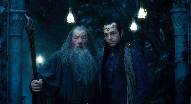 A hobbit - Váratlan utazás - Filmfotók - Ian McKellen, Hugo Weaving