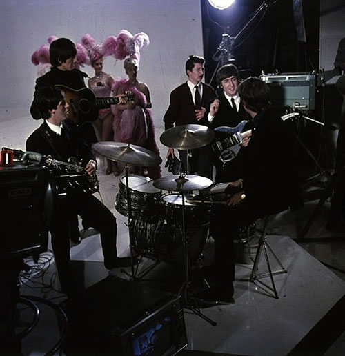 Os quatro Cabeleiras do Após-Calipso - Do filme - Paul McCartney, George Harrison, John Lennon