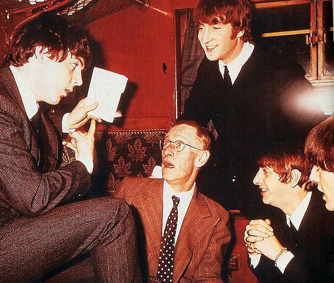 A Hard Day's Night - Filmfotos - Paul McCartney, Wilfrid Brambell, John Lennon, Ringo Starr