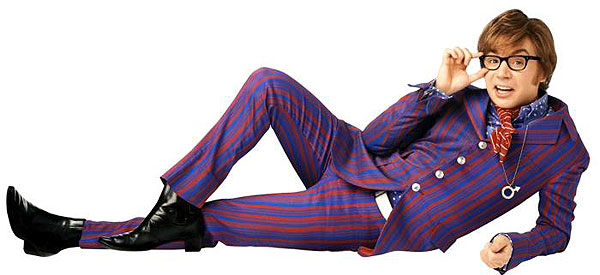 Austin Powers in Goldständer - Werbefoto - Mike Myers