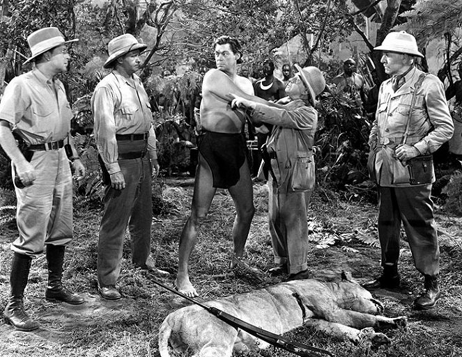 Tarzan und die Amazonen - Filmfotos - Barton MacLane, Johnny Weissmuller, Henry Stephenson