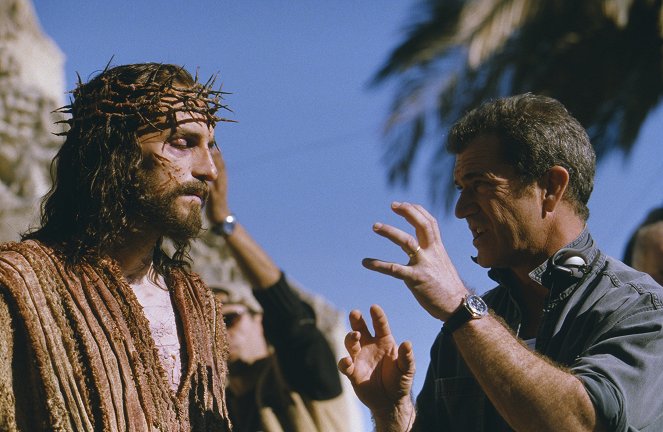 A Paixão de Cristo - De filmagens - James Caviezel, Mel Gibson