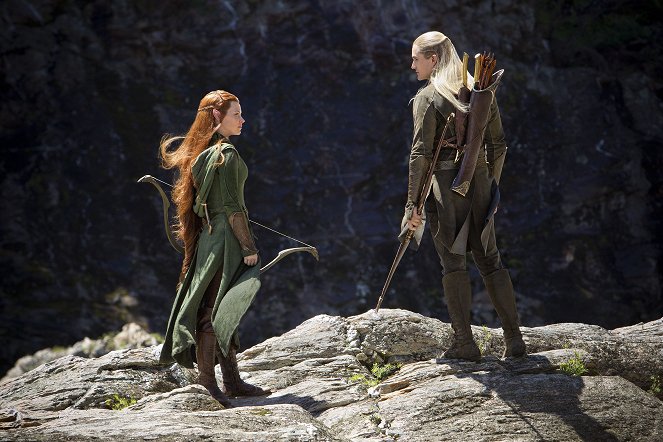 Hobbit: Pustkowie Smauga - Z filmu - Evangeline Lilly, Orlando Bloom