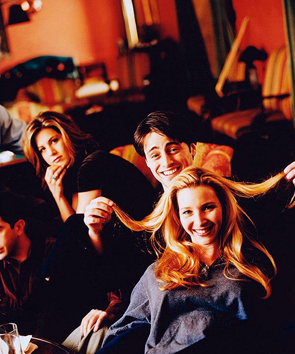 Přátelé - Z natáčení - Jennifer Aniston, Matt LeBlanc, Lisa Kudrow