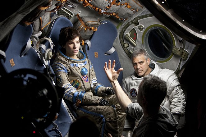 Gravitace - Z natáčení - Sandra Bullock, George Clooney