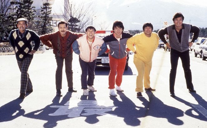 La banda de los Supercamorristas - Del rodaje - Richard Ng, Eric Tsang, Jackie Chan, Sammo Hung