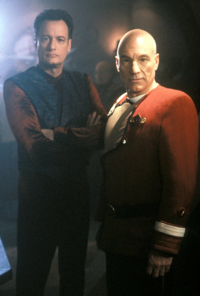 Star Trek: Nová generácia - Tapisérie - Z nakrúcania - John de Lancie, Patrick Stewart