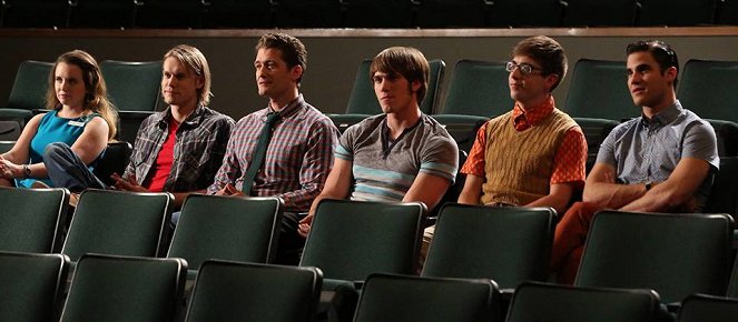 Glee - Filmfotos - Chord Overstreet, Matthew Morrison, Blake Jenner, Kevin McHale, Darren Criss
