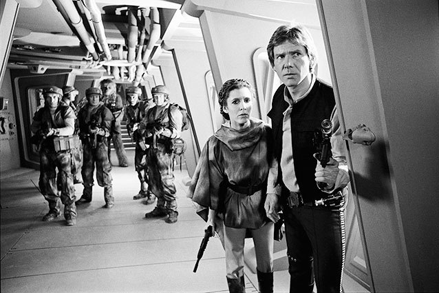 Star Wars: A Jedi visszatér - Forgatási fotók - Carrie Fisher, Harrison Ford