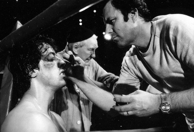 Rocky - Dreharbeiten - Sylvester Stallone, Burgess Meredith, Jimmy Gambina