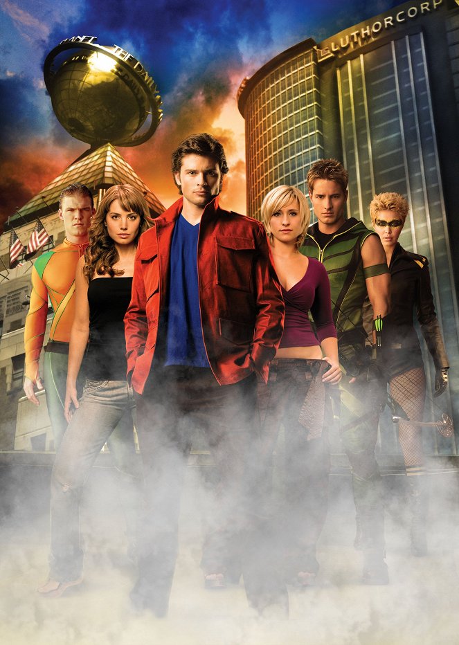 Smallville - Season 8 - Werbefoto - Alan Ritchson, Erica Durance, Tom Welling, Allison Mack, Justin Hartley, Alaina Huffman