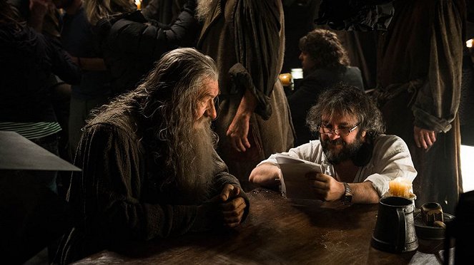 O Hobbit: A Desolação de Smaug - De filmagens - Ian McKellen, Peter Jackson