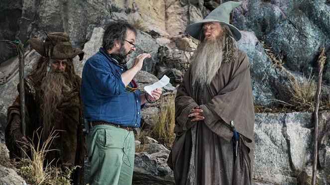 O Hobbit: A Desolação de Smaug - De filmagens - Peter Jackson, Ian McKellen