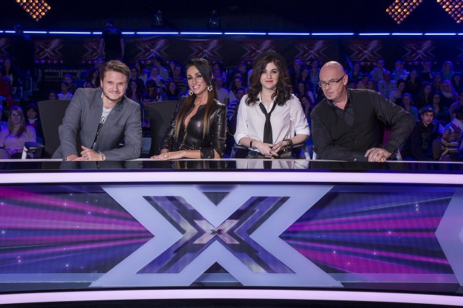 X Factor - Werbefoto - Ondřej Gregor Brzobohatý, Sisa Sklovská, Celeste Buckingham, Oto Klempíř