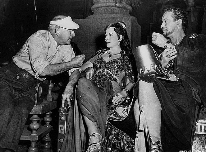 Samson & Dalila - Z natáčení - Cecil B. DeMille, Hedy Lamarr, George Sanders