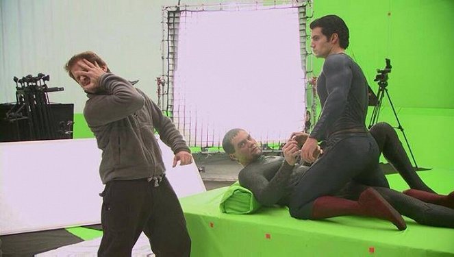 Muž z oceli - Z natáčení - Zack Snyder, Michael Shannon, Henry Cavill