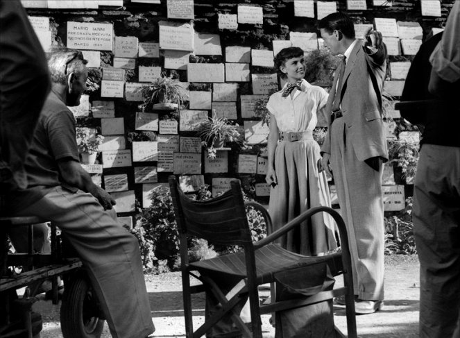 Férias em Roma - De filmagens - William Wyler, Audrey Hepburn, Gregory Peck