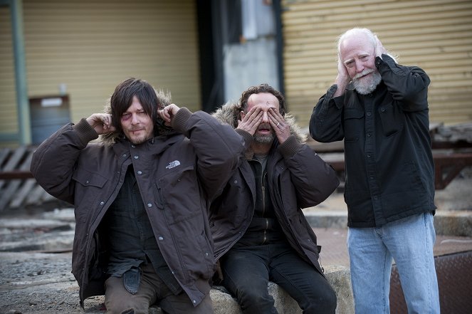 The Walking Dead - Terminus - Dreharbeiten - Norman Reedus, Andrew Lincoln, Scott Wilson