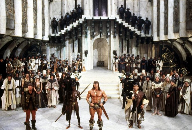 Conan, a barbár 2. - A pusztító - Filmfotók - Tracey Walter, Grace Jones, Arnold Schwarzenegger, Mako