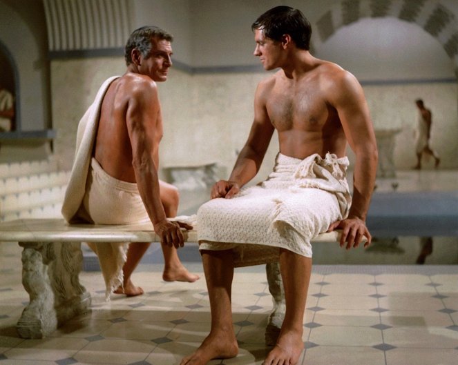 Spartacus - Filmfotók - Laurence Olivier, John Gavin