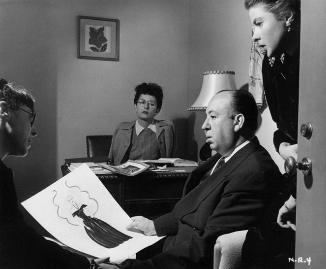 Forgószél - Forgatási fotók - Alfred Hitchcock, Ingrid Bergman