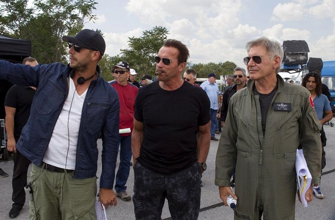 Expendables: Postradatelní 3 - Z natáčení - Patrick Hughes, Arnold Schwarzenegger, Harrison Ford