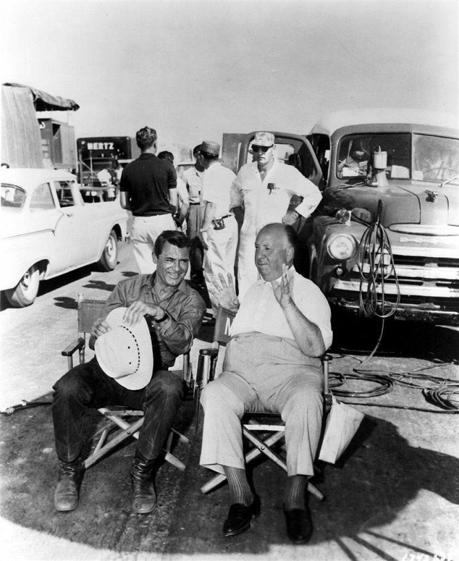North by Northwest - Van de set - Cary Grant, Alfred Hitchcock