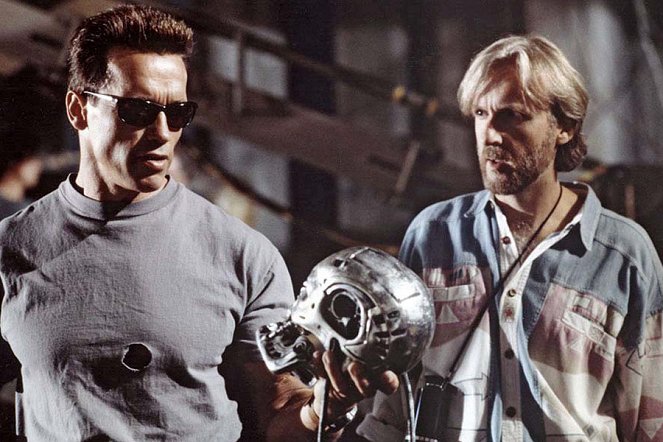T2 3-D: Battle Across Time - Forgatási fotók - Arnold Schwarzenegger, James Cameron