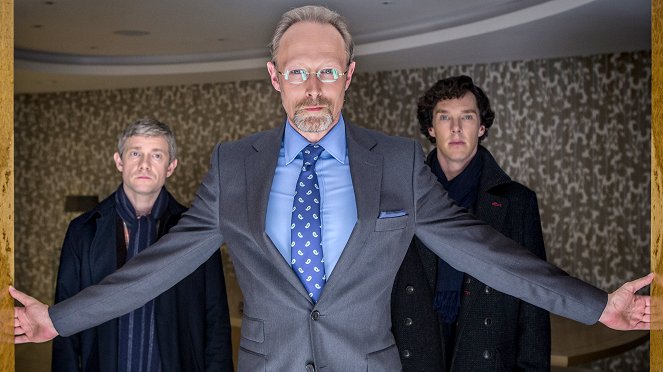 Sherlock - Z filmu - Martin Freeman, Lars Mikkelsen, Benedict Cumberbatch