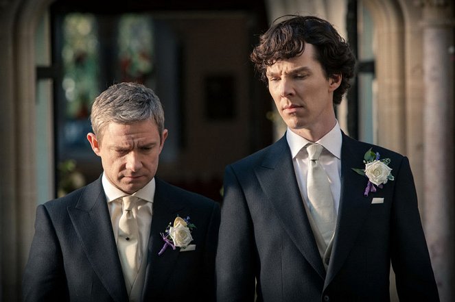 Sherlock - Znamenie troch - Z filmu - Martin Freeman, Benedict Cumberbatch