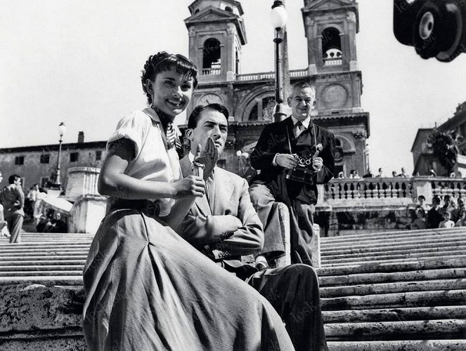 Prázdniny v Ríme - Z nakrúcania - Audrey Hepburn, Gregory Peck, William Wyler