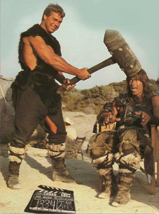 Barbar Conan - Z natáčení - Sven-Ole Thorsen, Arnold Schwarzenegger
