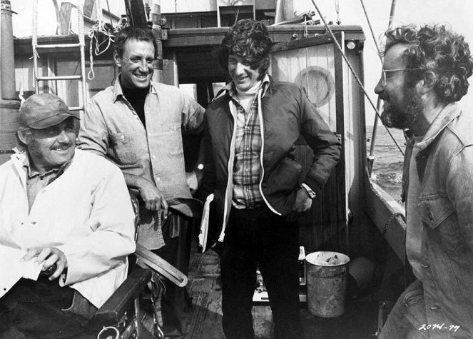 Der weiße Hai - Dreharbeiten - Robert Shaw, Roy Scheider, Steven Spielberg, Richard Dreyfuss