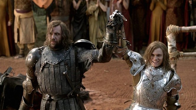 Game of Thrones - The Wolf and the Lion - Van film - Rory McCann, Finn Jones