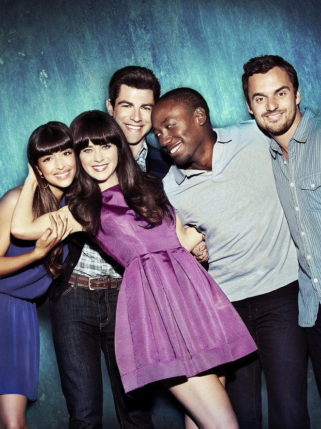 Kolme Miestä ja Tyttö - Promokuvat - Hannah Simone, Zooey Deschanel, Max Greenfield, Lamorne Morris, Jake Johnson