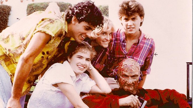 A Nightmare on Elm Street - Van de set - Jsu Garcia, Heather Langenkamp, Amanda Wyss, Robert Englund, Johnny Depp