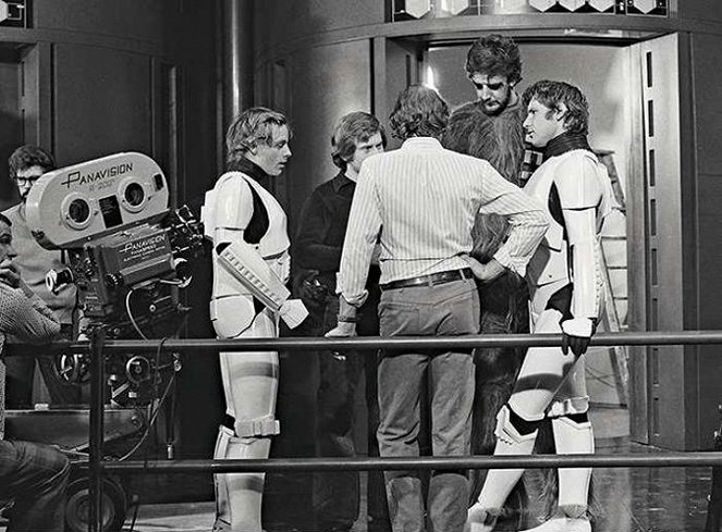 Star Wars: Episódio IV - Uma Nova Esperança - De filmagens - Mark Hamill, Peter Mayhew, Harrison Ford