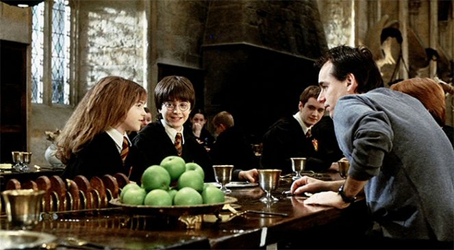 Harry Potter és a bölcsek köve - Forgatási fotók - Emma Watson, Daniel Radcliffe, Sean Biggerstaff, Chris Columbus